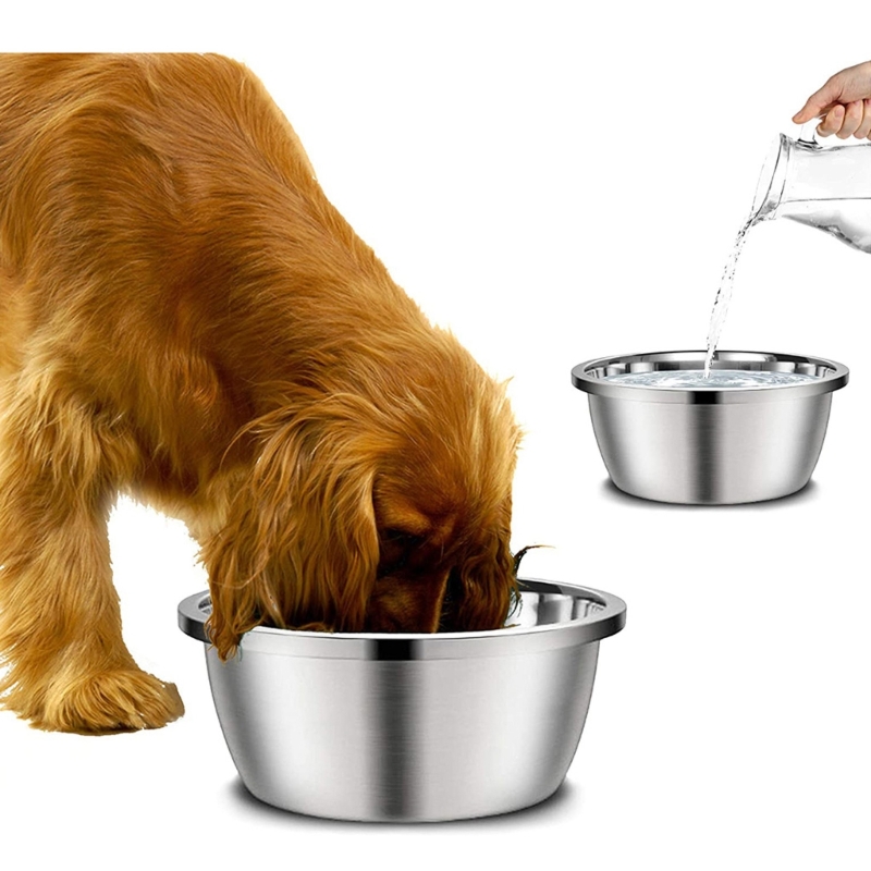 Royal Canin Food Medium - ステンレス製犬用餌入れ 20cm 24cm 28cm 30cm 丸型水食ボウル