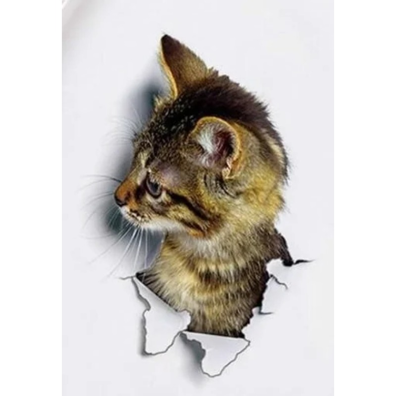子供のための取り外し可能な自己粘着性の3D壁紙,かわいい猫, - Pvc Panel Background のレビューと価格
