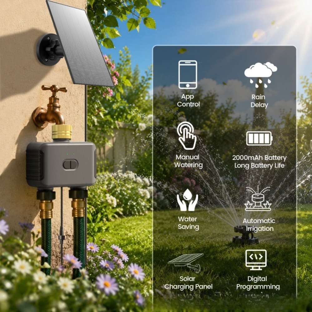 WiFi対応デュアルアウトレットスマートウォータータイマー、 - Timer Dual Outlet のレビューと価格