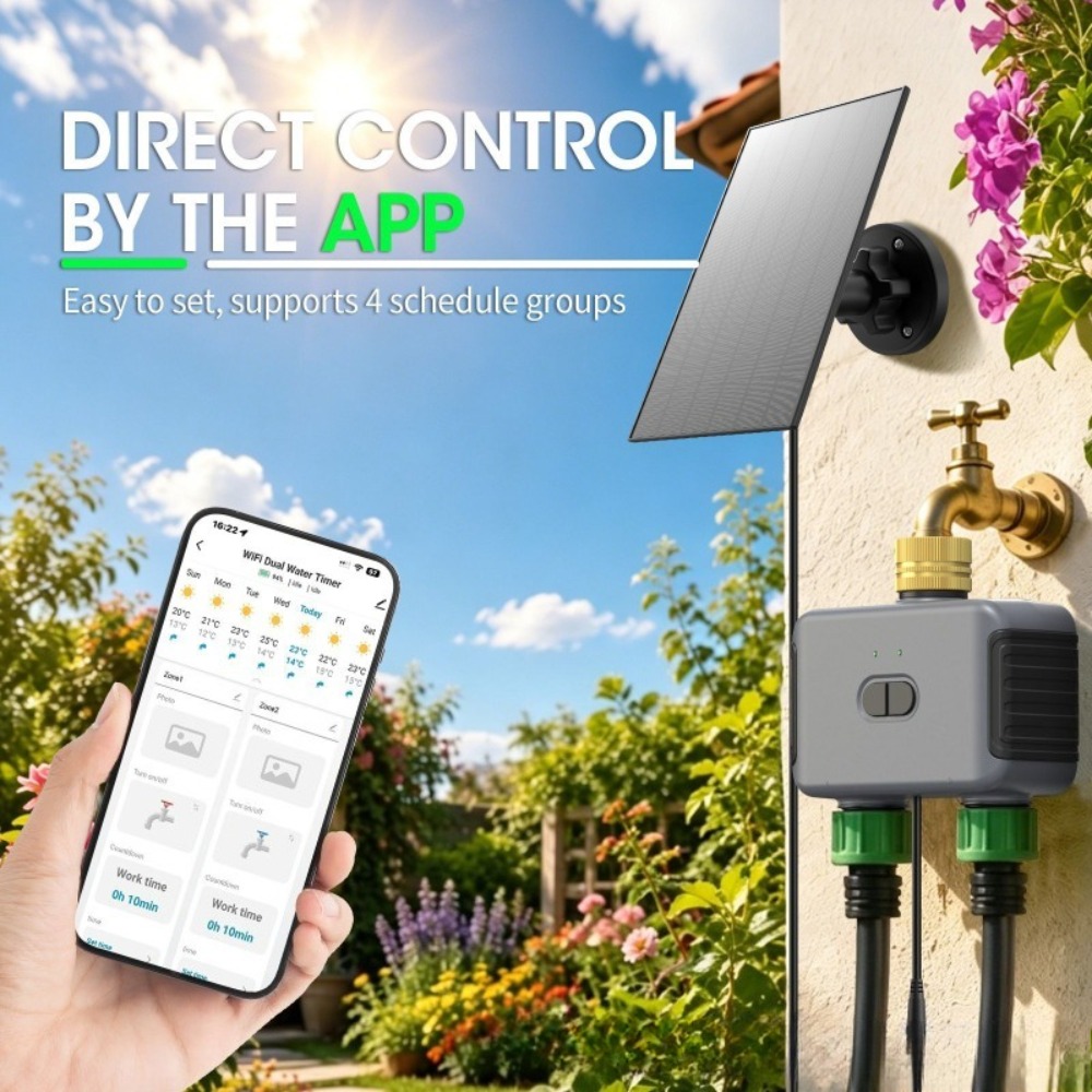 WiFi対応デュアルアウトレットスマートウォータータイマー、 - Timer Dual Outlet のレビューと価格