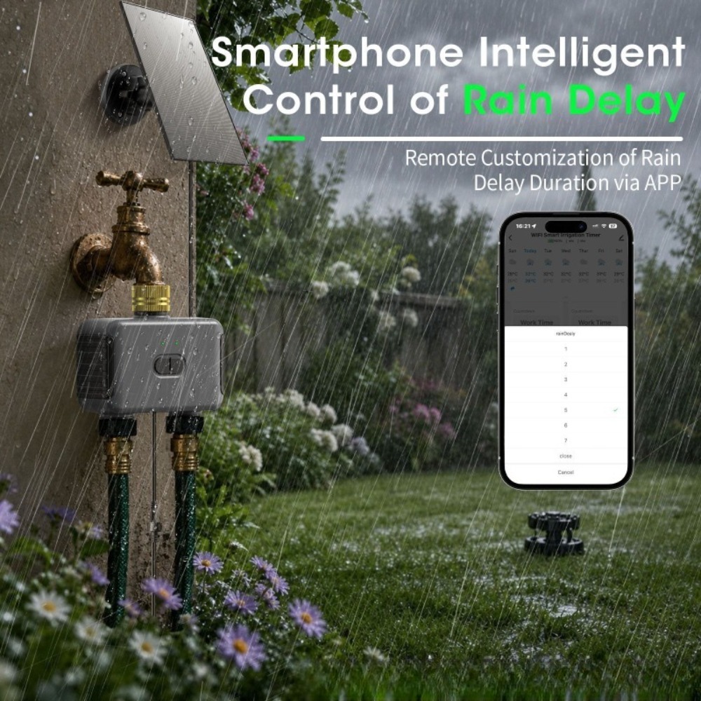 WiFi対応デュアルアウトレットスマートウォータータイマー、 - Timer Dual Outlet のレビューと価格